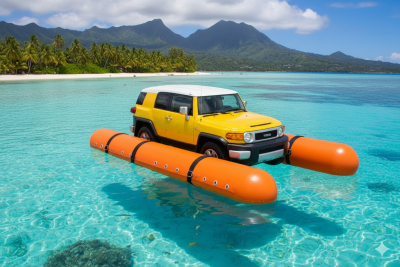 Плавучие надувные понтоны для строительства и перевозки грузов